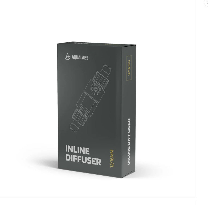 AquaLabs 12/16mm Inline CO2 Diffuser black box white background