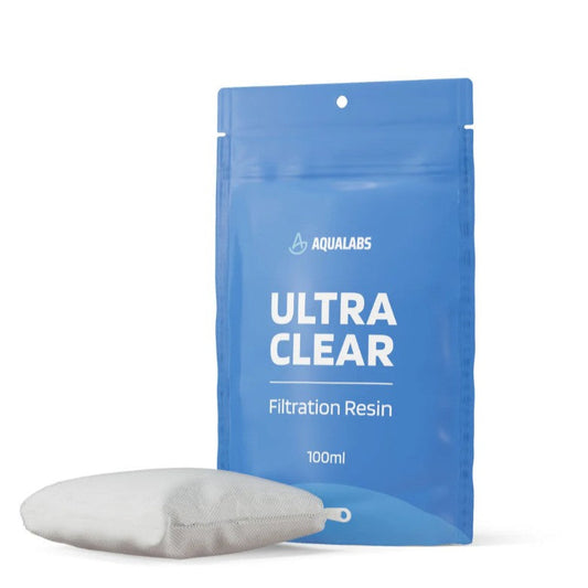 AquaLabs Ultra Clear Filtration Resin 100ml Blue packet on white background