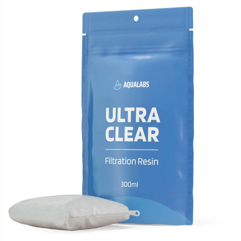 AquaLabs Ultra Clear Filtration Resin 300ml Blue packet on white background