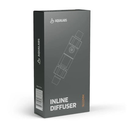 AquaLabs 16/22mm Inline CO2 Diffuser black box on white background