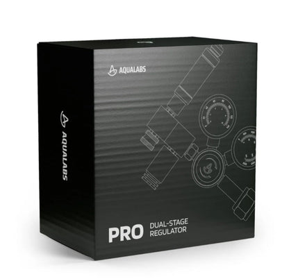 AquaLabs Pro Dual Stage CO2 Regulator black box, on white background